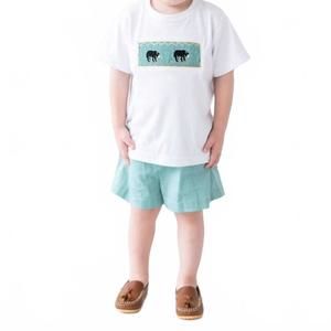 NEW RUTH AND RALPH boy's baylor bears beau t-shirt and shorts set in white/green